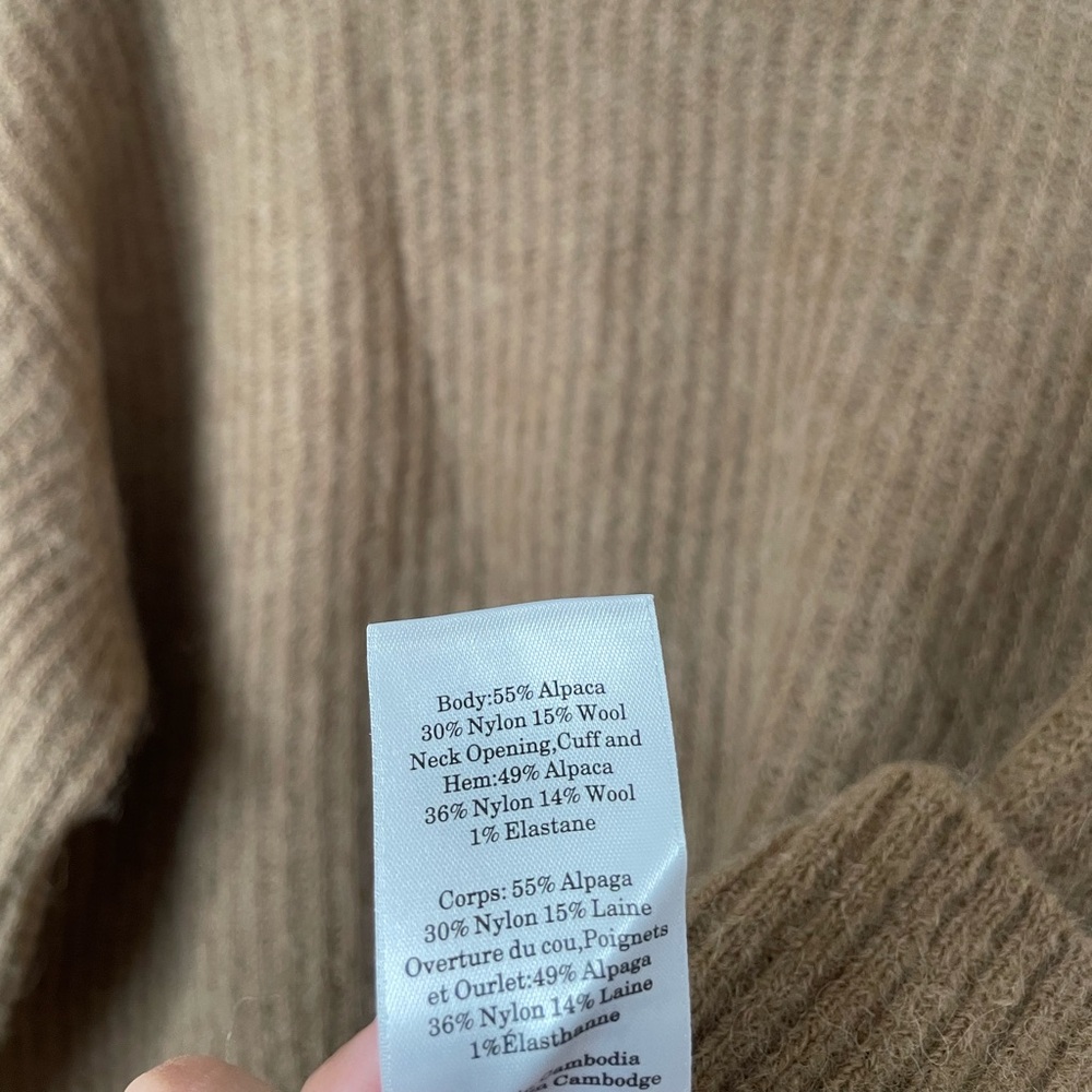 Everlane Camel Ribbed Crewneck Sweater - Picture 5 of 6